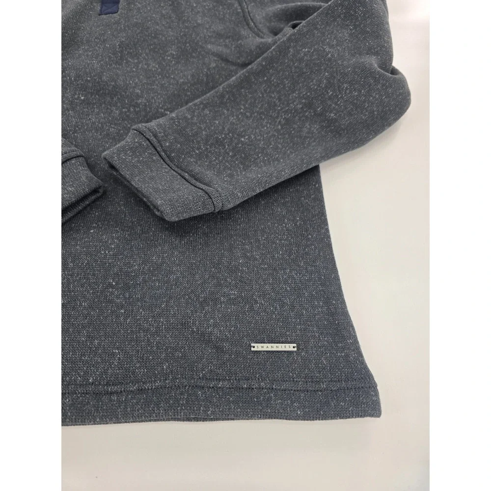 Swannies‎ Golf Wolff Fleece Pullover 1/4 Snap Charcoal Navy Men's Size Medium M